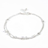 Bratara de picior dubla argintie