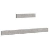 Cumpara ieftin Set dulap TV, 6 piese, gri beton, lemn prelucrat