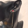 Cercei Regina Inimilor , Cristal rosu 6 cm placati aur 18K Brazilia, Cercei placati cu aur, SaraTremo