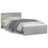 VidaXL Cadru de pat cu tăblie și lumini LED, gri sonoma, 100x200 cm 838804