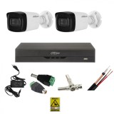 Sistem supraveghere profesional 2 camere 8MP 4K ultra hd, IR80m, microfon incorporat SafetyGuard Surveillance, Dahua