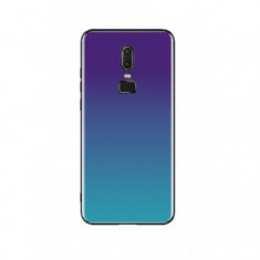 Husa Silicon Glass AURORA Huawei P20 Lite Blue/Negru