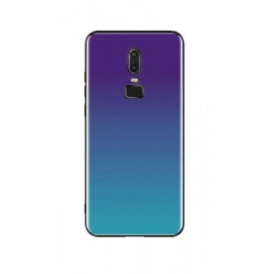 Husa Silicon Glass AURORA Huawei P20 Lite Blue/Negru foto