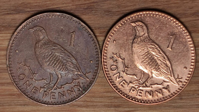 Gibraltar - set 2 monede exotice 1 penny diferite - 1994 &amp;amp; 2001- Elisabeta II foto