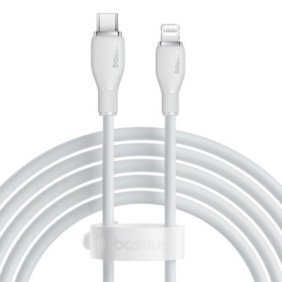 CABLU alimentare si date Baseus Pudding, Fast Charging Data Cable pt. smartphone, USB Type-C la Iphone Lightning 20W, 1.2m, alb &amp;quot;P10355701221-B1&amp;quot; (tim foto