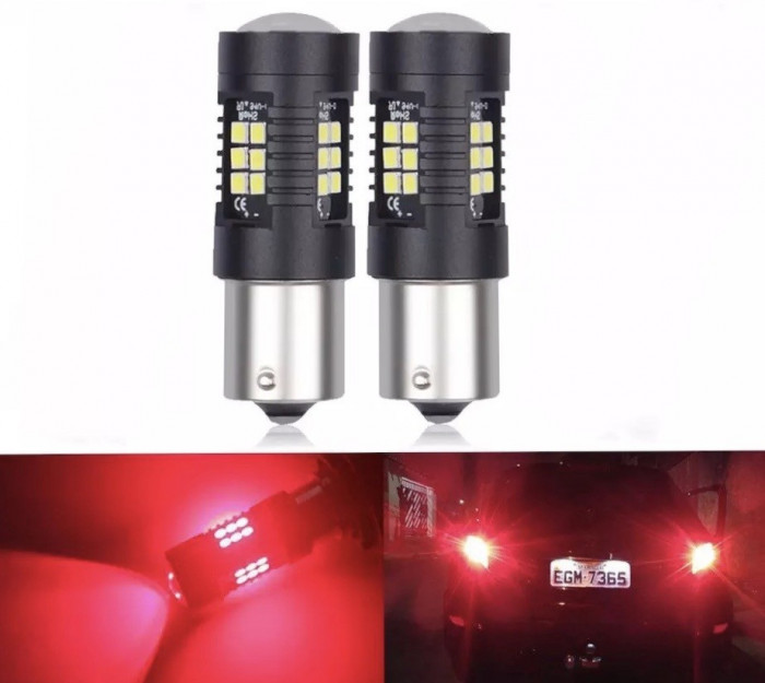 Bec Led P21W / 1157 rosu pentru stop frana, canbus , model X-Treme Power