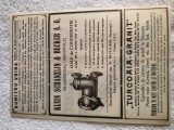 afis original reclama antebelica societati KLEIN SCHLAINZIG SI BEKER , GRANIT TURCOAIA Regalitate Romania .Anii 1930 .