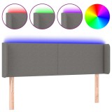 Cumpara ieftin Tablie de pat cu LED, gri inchis, 147x16x78/88 cm, textil