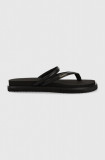 Gant slapi de piele Lazily femei, culoarea negru, cu toc plat, 26561812.G00