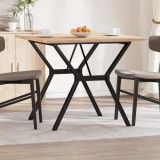 VidaXL Masă bucătărie, cadru Y, 90x90x75,5 cm lemn masiv pin și Oţel