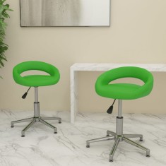 Scaune de bucătărie pivotante, 2 buc. verde, piele artificială foto