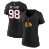 Chicago Blackhawks tricou de dama Connor Bedard #98 Draft 2023 Stack Logo Name &amp;amp; Number V-Neck Black - L, Fanatics Branded