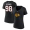 Chicago Blackhawks tricou de dama Connor Bedard #98 Draft 2023 Stack Logo Name &amp;amp; Number V-Neck Black - L