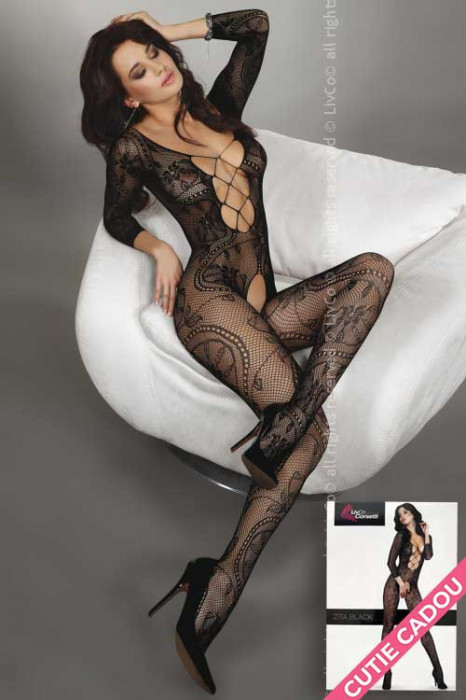 LIV416-1 Bodystocking din plasa supraelastica cu diferite modele - Livia Corsetti