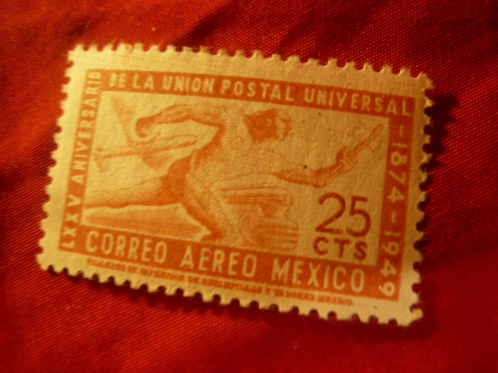 Timbru Mexic 1950 - 75 Ani UPU , val. 25 C