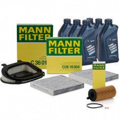 Pachet Revizie Filtru Aer+Polen+Ulei Mann Filter + Ulei Bmw Twin Power Turbo 5W-30 6L Bmw X3 F25 2011-2016 18d 20d 30d