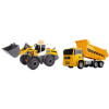 Set Dickie Toys Construction Twin Pack camion basculant MAN si buldozer Liebherr L566 Xpower, Jada Toys