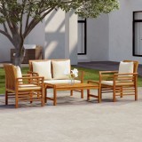 VidaXL Set mobilier de grădină cu perne, 4 piese, lemn masiv de acacia 3058094