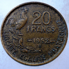 7.827 FRANTA 20 FRANCS FRANCI 1952 B G. GUIRAUD 4 plumes