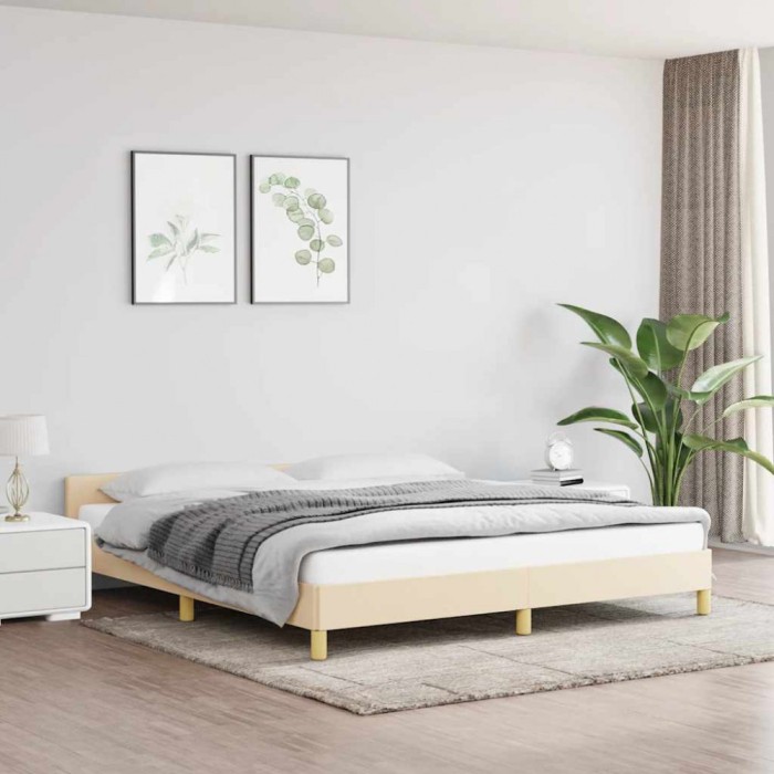 vidaXL Cadru de pat fără saltea, crem, 180x200 cm, textil 347436