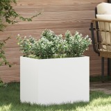 vidaXL Vază pentru Grădină Alb 50 x 32 x 40 cm Oțel laminat la rece