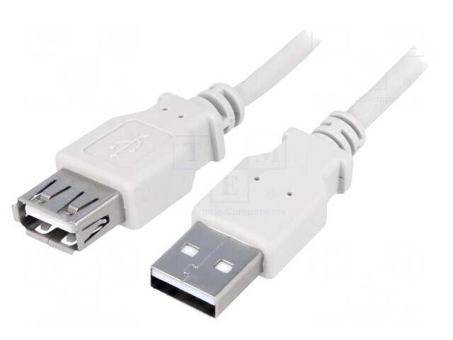Cablu USB 2.0 A-A Nichelat 1.8m Gri