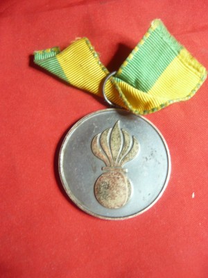 Medalia Scolii de Grenadieri Isone - Elvetia ,cu panglica ,d= 4cm ,metal foto