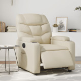 VidaXL Fotoliu rabatabil electric, crem, piele ecologică