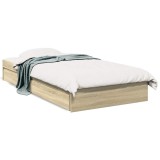Cumpara ieftin Cadru de pat cu sertare stejar sonoma 100x200 cm lemn prelucrat