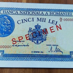 REPRODUCERE bancnota specimen 5000 lei 1944 Romania