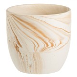 Masca Ghiveci Ceramică, Monocolor, Diametru 16.5 cm, &Icirc;nălțime 15 cm, Capacitate 2.5 L, Ecru, Model Caramel