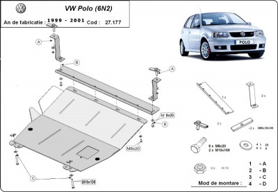 Scut motor metalic VW Polo 6N2 1999-2001 foto