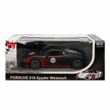 MASINA CU TELECOMANDA PORSCHE 918 SPYDER WEISSACH NEGRU SCARA 1 LA 14 SuperHeroes ToysZone