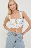 Cumpara ieftin For Love &amp; Lemons top femei, culoarea alb