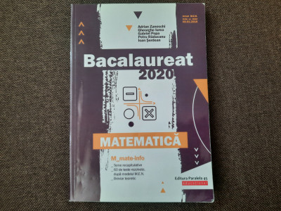 Adrian Zanoschi - Bacalaureat 2020. Matematica Mate-Info foto