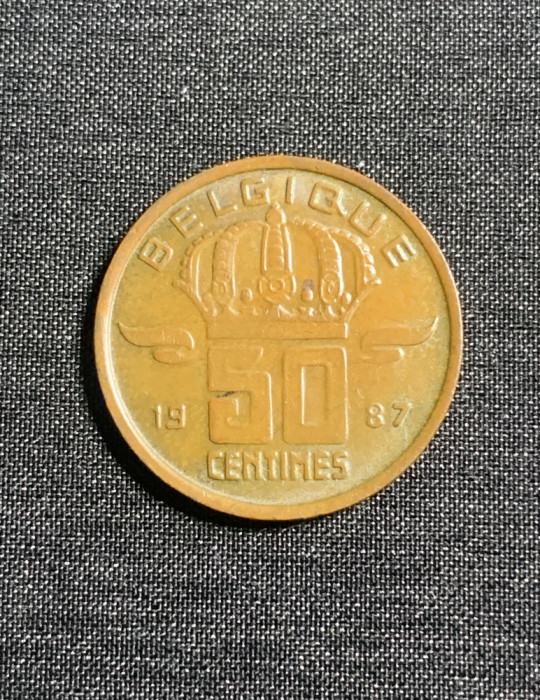 Moneda 50 centimes 1987 Belgia