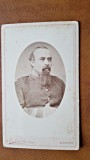 Fotografie CDV Ofiter Sec XIX, J. Niculescu Bucuresti, Sepia 10.5x6.5cm