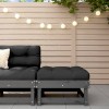 vidaXL Taburet Gradina cu Perna Gri, Lemn Masiv Pin, 61x60.5x30cm, Exterior, Relaxare