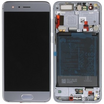 Huawei Honor 9 (STF-L09) Capac frontal modul display + LCD + digitizer + baterie gri 02351LCD