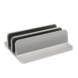 STAND SPACER vertical, notebook 14/17&quot;, dublu, protectie impotriva zgarieturilor, latime ajustabila, argintiu, aluminiu sablat, &quot;SPS-Vertical&quot;
