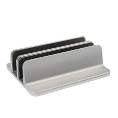 STAND SPACER vertical, notebook 14/17&amp;quot;, dublu, protectie impotriva zgarieturilor, latime ajustabila, argintiu, aluminiu sablat, &amp;quot;SPS-Vertical&amp;quot; foto