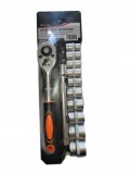 Chei tubulare 12 piese cu clichet 3/8 - set