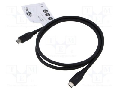 Cablu USB 4.0 Goobay USB-C 1m negru 20Gbps Power Delivery foto