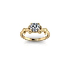 Inel de dama din aur galben 14K, piatra zirconiu - 52