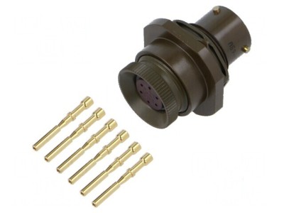 Conector militar PIN 6 VG95328 Oliv foto