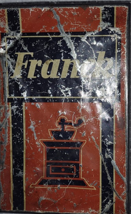 Cutie tabla goala anii &#039;30 &quot;Cafea FRANCK&quot; / 500 g cafea din cicoare selectionata