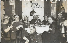 C271 Fotografie ofiteri romani cavalerie Targoviste revelion 1939 foto