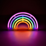 Lampă LED Neon, Model Curcubeu, USB, Multicolor, 30x18 cm, Oem