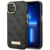 Guess Husa 4G Logo Plate MagSafe iPhone 14 Plus Negru