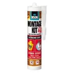 Adeziv pentru Constructii BISON Montage Kit Express Grip, 370 g, Alb, Adeziv Universal, Adeziv Multisuprafete, Adeziv Aplicare Pistol, Adeziv pentru P foto